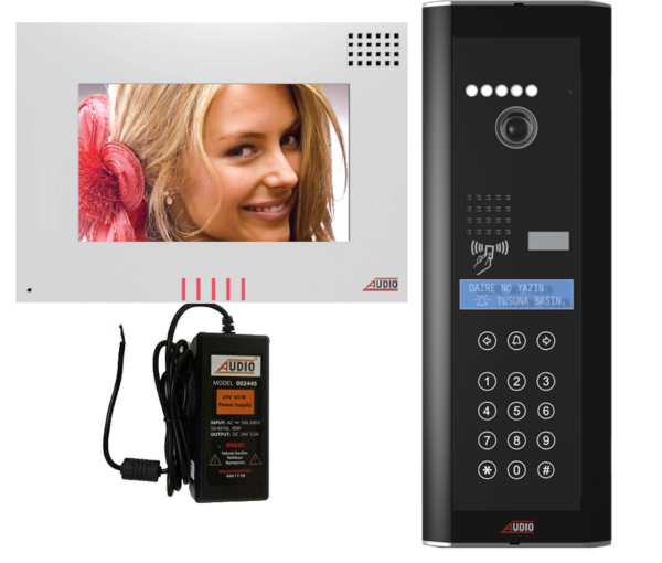 Audio Görüntülü Diafon Gdm 7 İnç Dokunmatik Butonlu 001127  1 Daire Paket